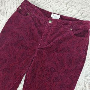 CHARTER CLUB Classic Fit Pink Paisley Corduroys